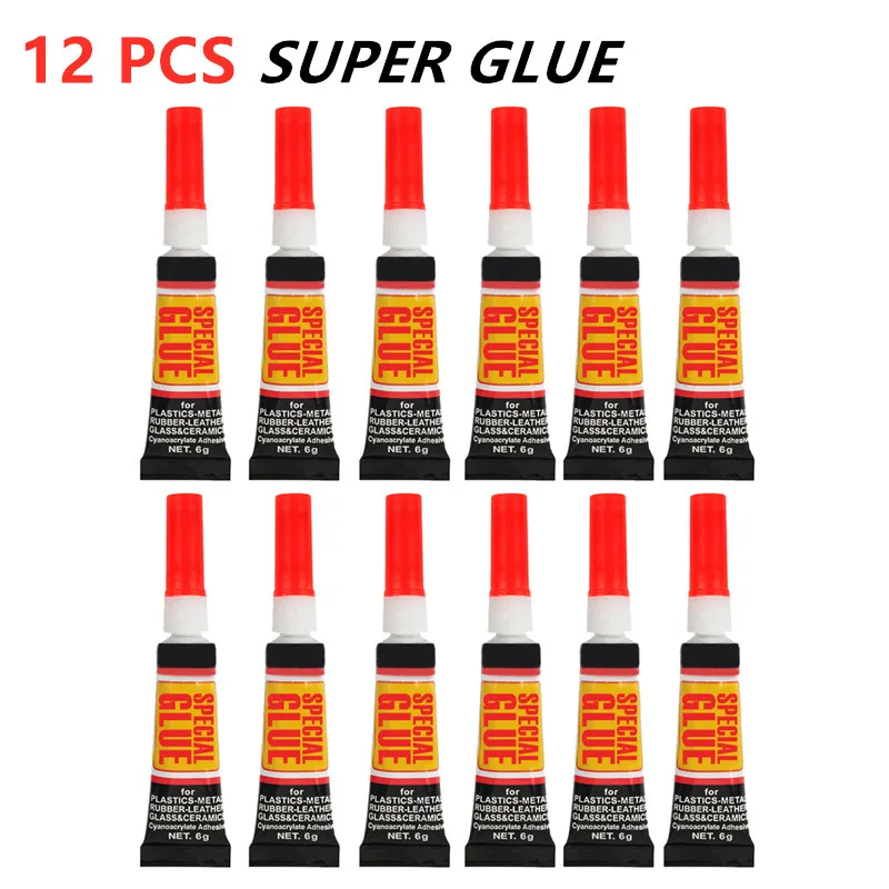 

Прочный клей Superglue, металлические резиновые герметики, прозрачные, 12 шт., 3 г/шт.