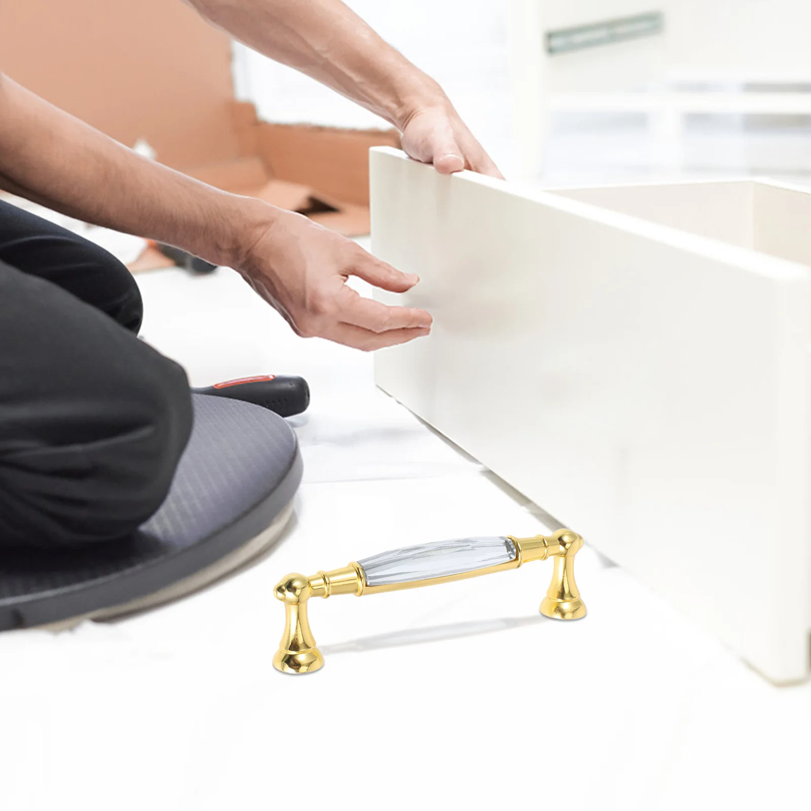 2 Stück moderne Schubladenknöpfe aus Kristallglas, dekorative Hardware für Möbel, klarer künstlerischer Charme, langlebig und sicher funktionsfähig