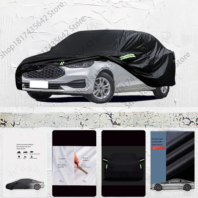 

For Ford Escort fit Outdoor Protection Full Car Covers Snow Cover Sunshade Waterproof Dustproof Exterior Car cover Black