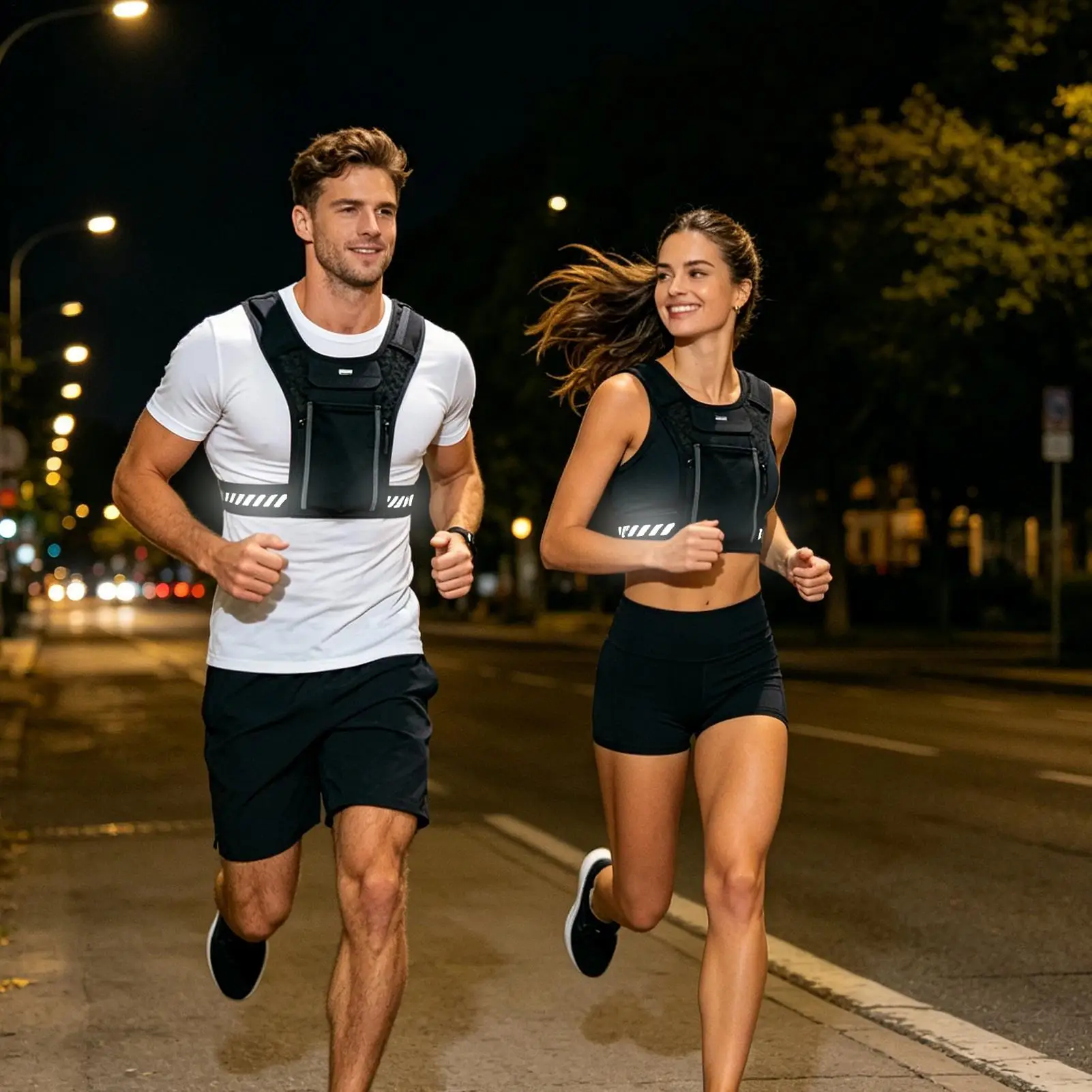 Lightweight Running Vest Reflective Lightweight With Pockets Running Phone Holder Vest For Outdoor Cycling Night Running Hiking