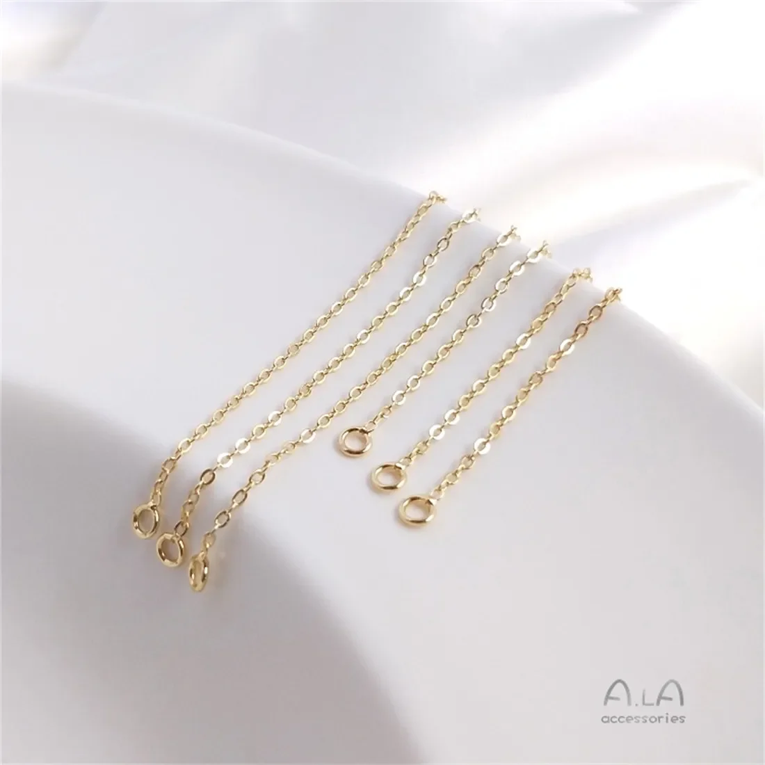 

14K Gold Wrapped DIY Accessory Double Loop Tail Chain Extension Chain Handcrafted Ear Jewelry Tassel Bracelet Necklace B833