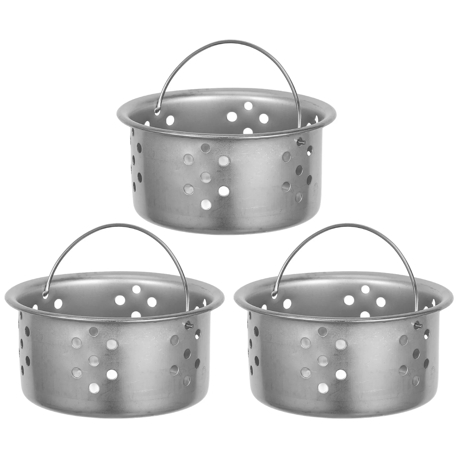 3Pcs Stainless Steel Mesh Kitchen Sink Filter Baskets Clog-Proof Strainer Drain Catcher Kitchen Food Debris Trap