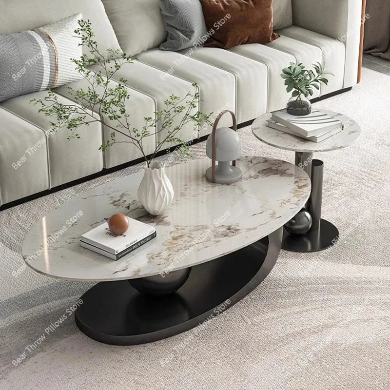 White Marble Center Table Modern Luxury High Vanity Elegant Minimalist Coffee Table Funky Tavolino Da Salotto Home Furnitures