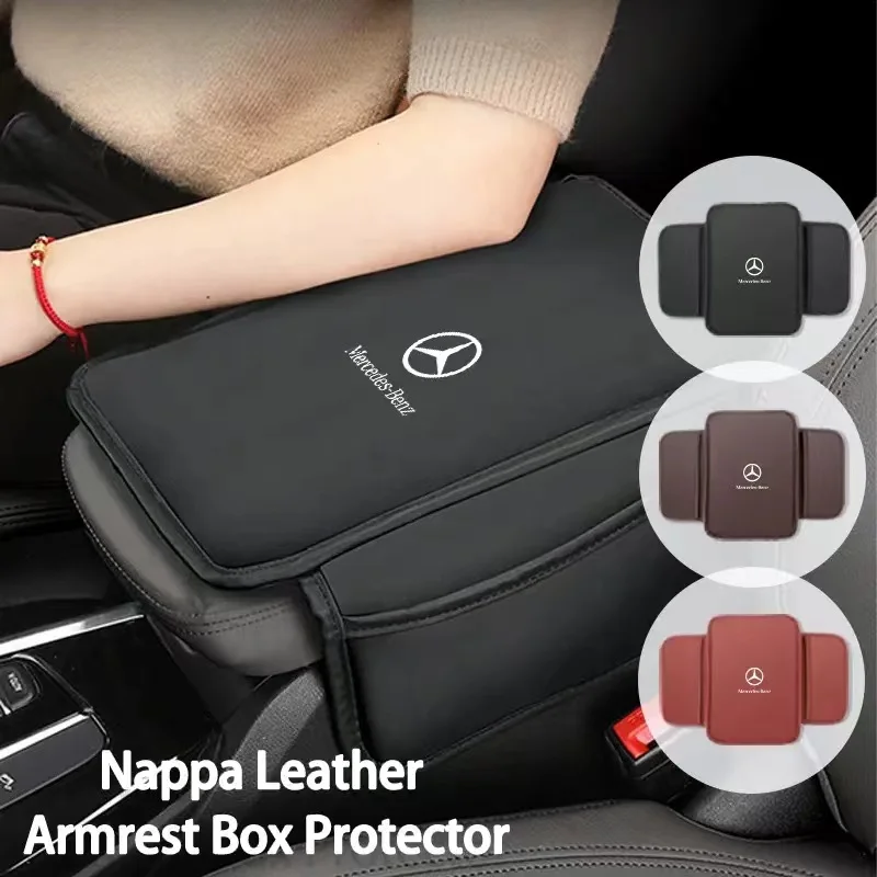 For Mercedes Benz AMG W212 W213 W205 W177 W247 W176 X253 GLC CLK CLA Leather Car Armrest Console Cover Cushion Support Box Case