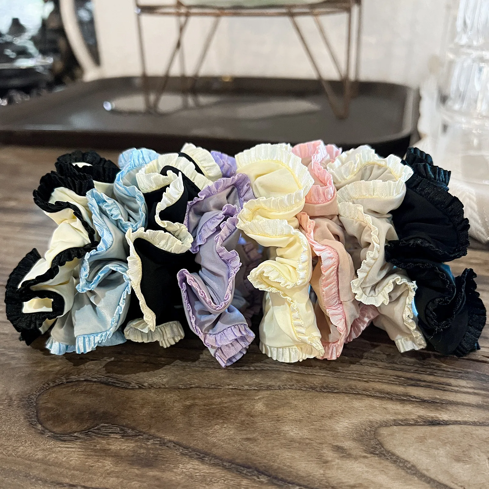 

1 шт. Классическая разноцветная резинка для волос «Клешенка» в женственном стиле, свежий цветочный узор, модный и универсальный аксессуар для волос