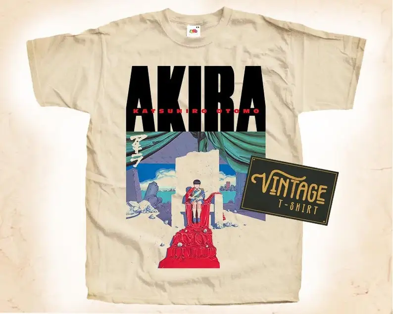 

AKIRA V4 T shirt Tee Natural Vintage 100% Cotton Movie Poster All Sizes