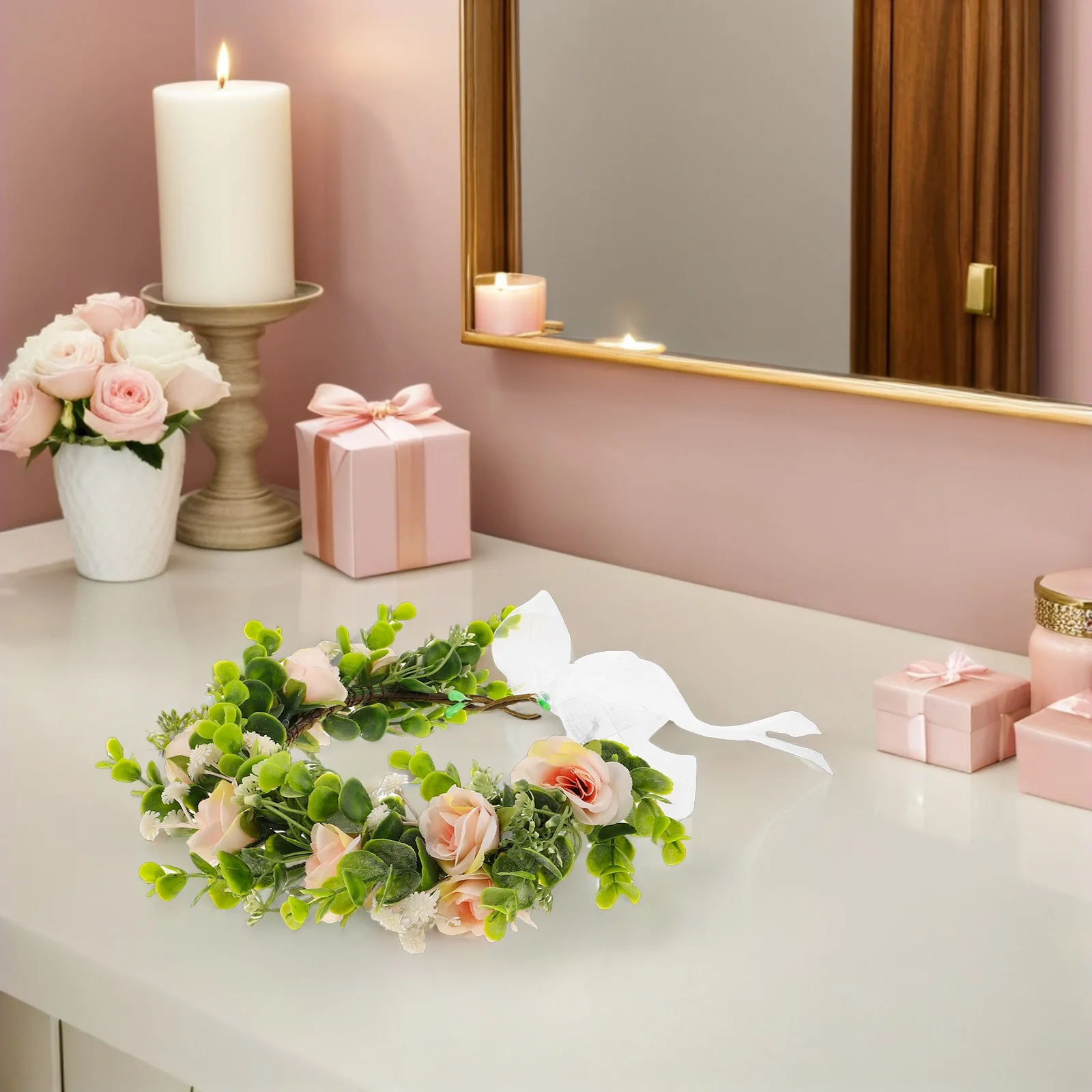 

Dog Wedding Flower Collar - Adjustable Floral for Pet Photo Props - Elegant Pet Wedding Attire Decoration