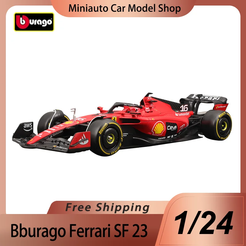 

В наличии Bburago 1:24 Ferrari Sf23, формула реакции, миниатюрная литая модель автомобиля из сплава #16, акриловая коробка, модель автомобиля, игрушки, подарок для детей