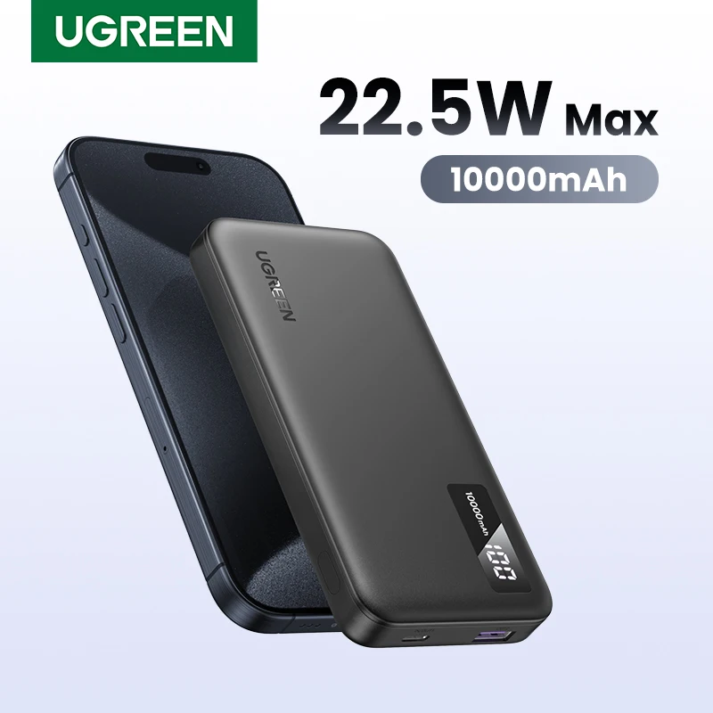 UGREEN-Banco de potência portátil, carregamento rápido, PowerBank para iPhone 15 Pro Max, telefone Xiaomi, Huawei, bateria externa, PD20W, 22.5W,