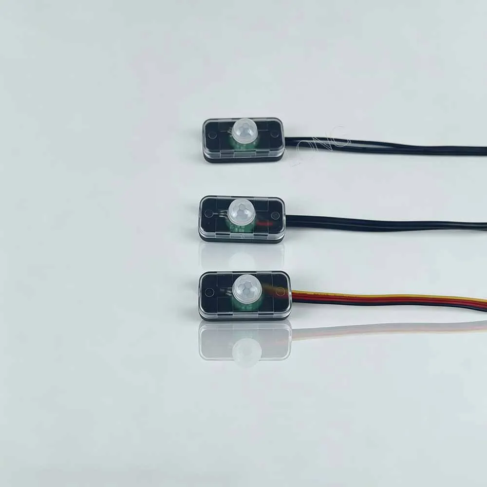 Adjustable Delay PIR Sensor Detector, Mini Infrared Human Body Smart Switch DC12V 24V Time Delay Adjustable for LED Light Strip