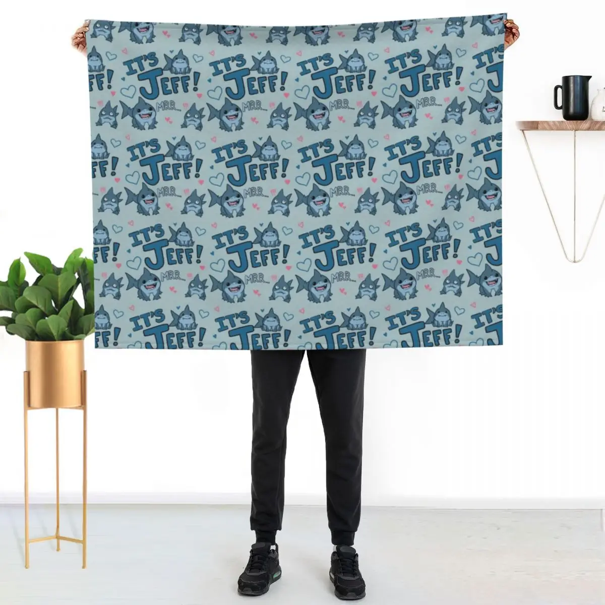 

Jeff the Landshark Throw Blanket Cozy Sofa Blanket for TV Watching Napping