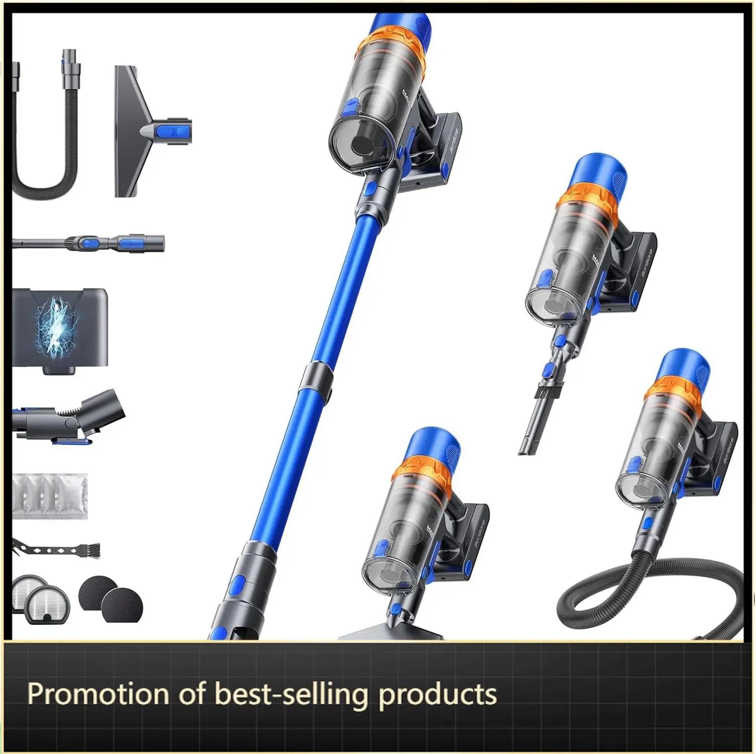 

Беспроводной пылесос-стик с насадкой-шлангом, режимом вертикальной уборки, функцией ароматизации, щеткой для пола и ковров, для удаления шерсти