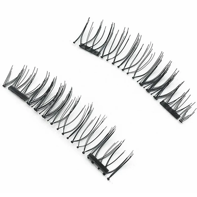 4pcs Magnetic Eyelashes 2 Magnet 3D Mink Natural False Eye Lashes Reusable Strong Absorption Faux Cils Magnetique Long Lasting