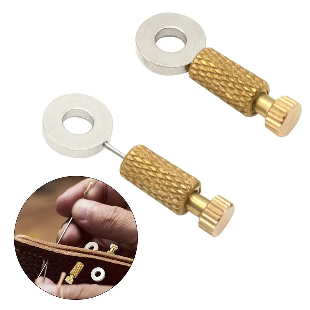 Leather Stitching Basting Needle Locking Suture Tool Designed for Handmade Leather DIY Sections Fixed for Easy Sewing