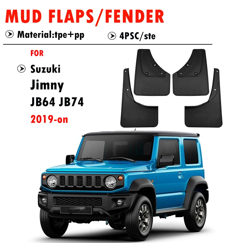 For Suzuki Jimny JB64 JB74 Mudguard Fender Mud Flap Guards Splash Mudflaps Car Accessories 4pcs 2019 2020 2021 2022 2023 2024+