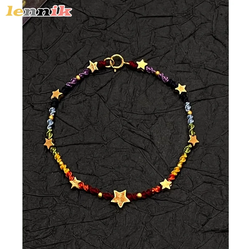 Kreatives Sternen-Regenbogen-Armband, DIY-Material-Set, handgeflochtenes buntes Seil für Paare, 520, exklusives romantisches Geschenk zum Valentinstag