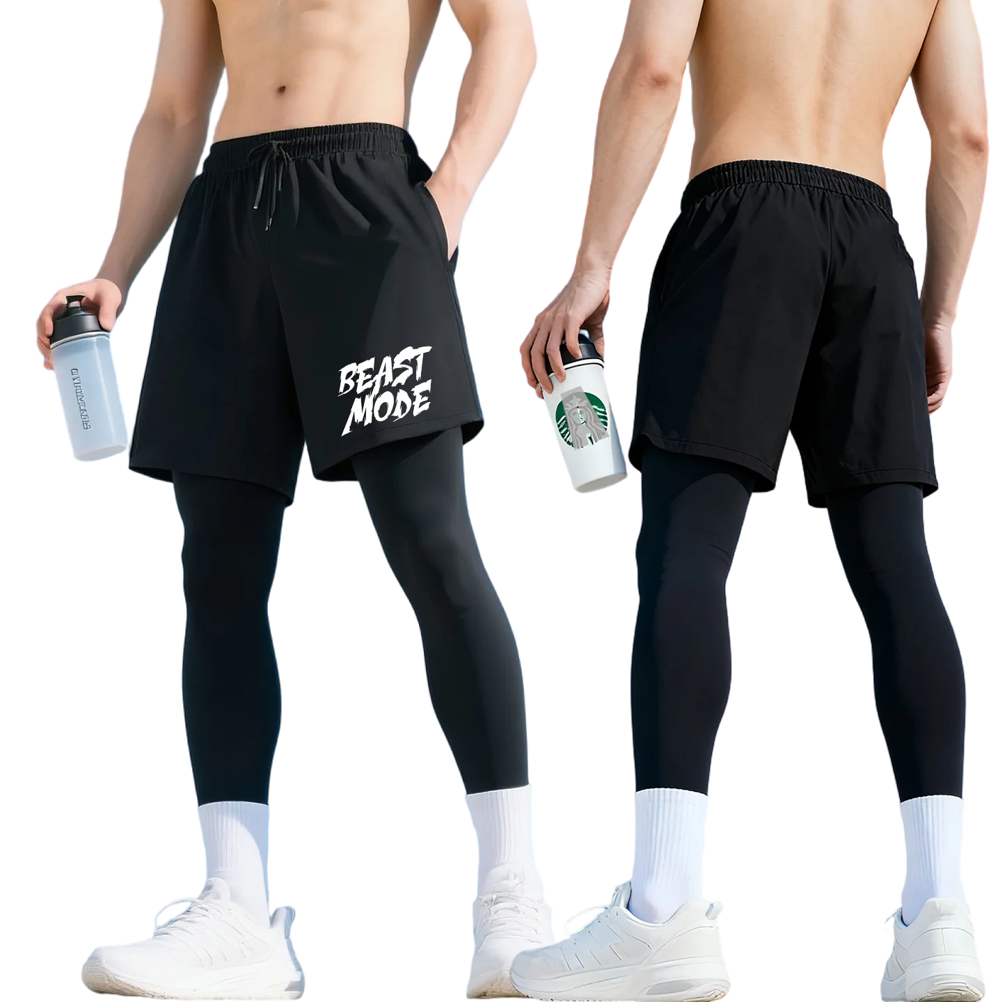 

1 or 2 Pieces Men Running Pant Gym Sports Pants 2 in 1 Quick Dry Workout Training Gym Fitness Jogging Long Pants
