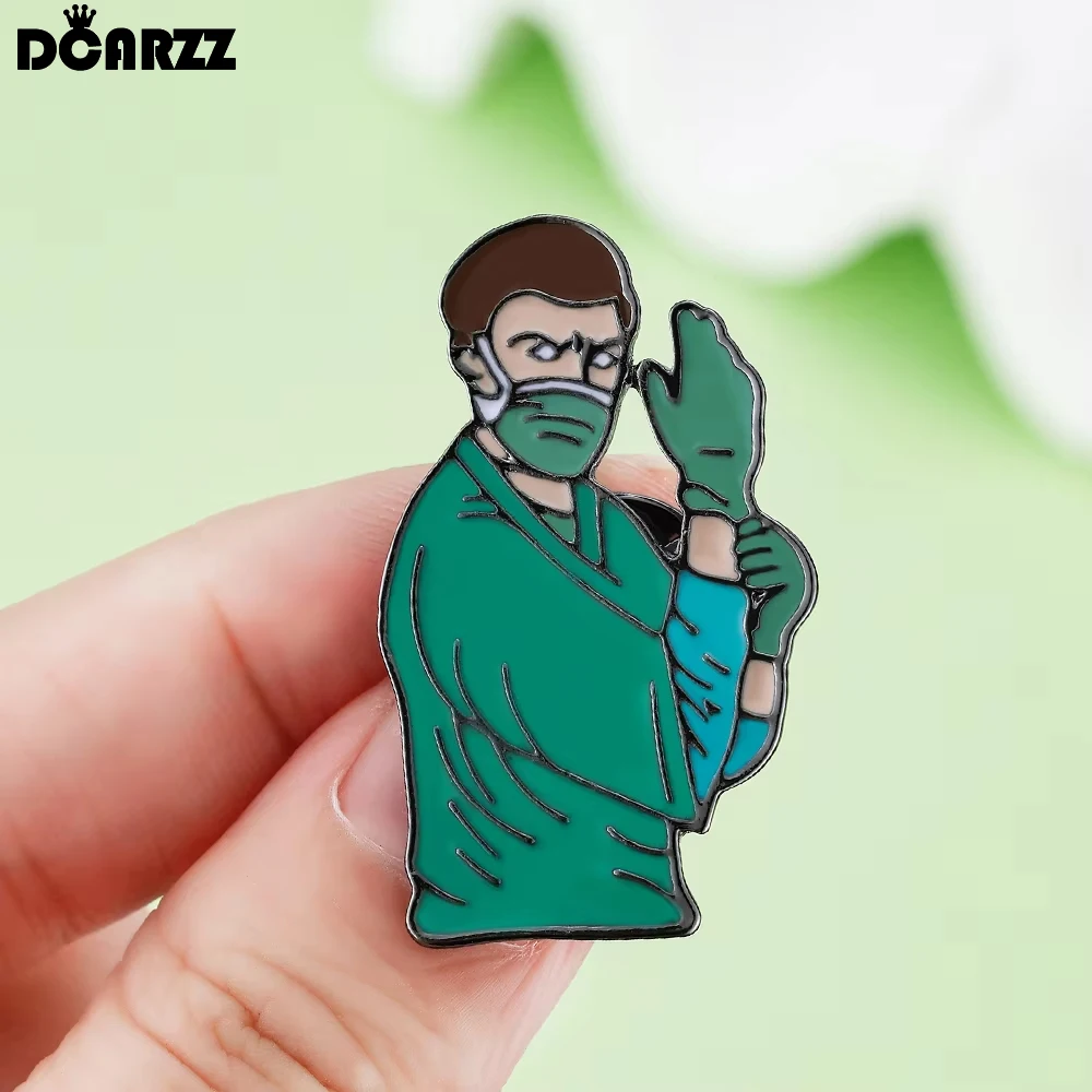 DCARZZ Surgeon Enamel Brooch Pin Medical Jewelry Creative Backpack Lapel Badge Jewelry for Doctor Nurse Gifts