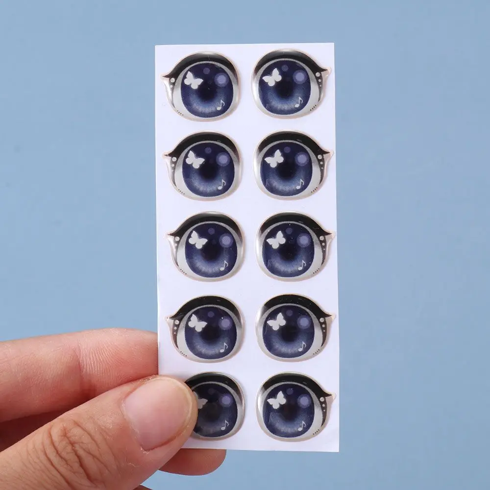 Cute Cartoon Eyes Stickers, Face Organ Paster, Decalques De Argila, Anime Figurine Doll, Brinquedos Educativos, Boneca Mais Recente, 10 Pares