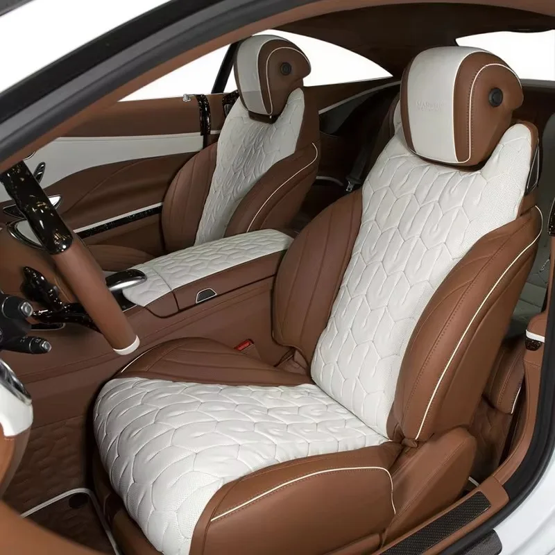 

Modern Luxry Leather Car Seat Cover Full Set Seat Protector 360°Full Coverage Custo Wellfit for Most Car