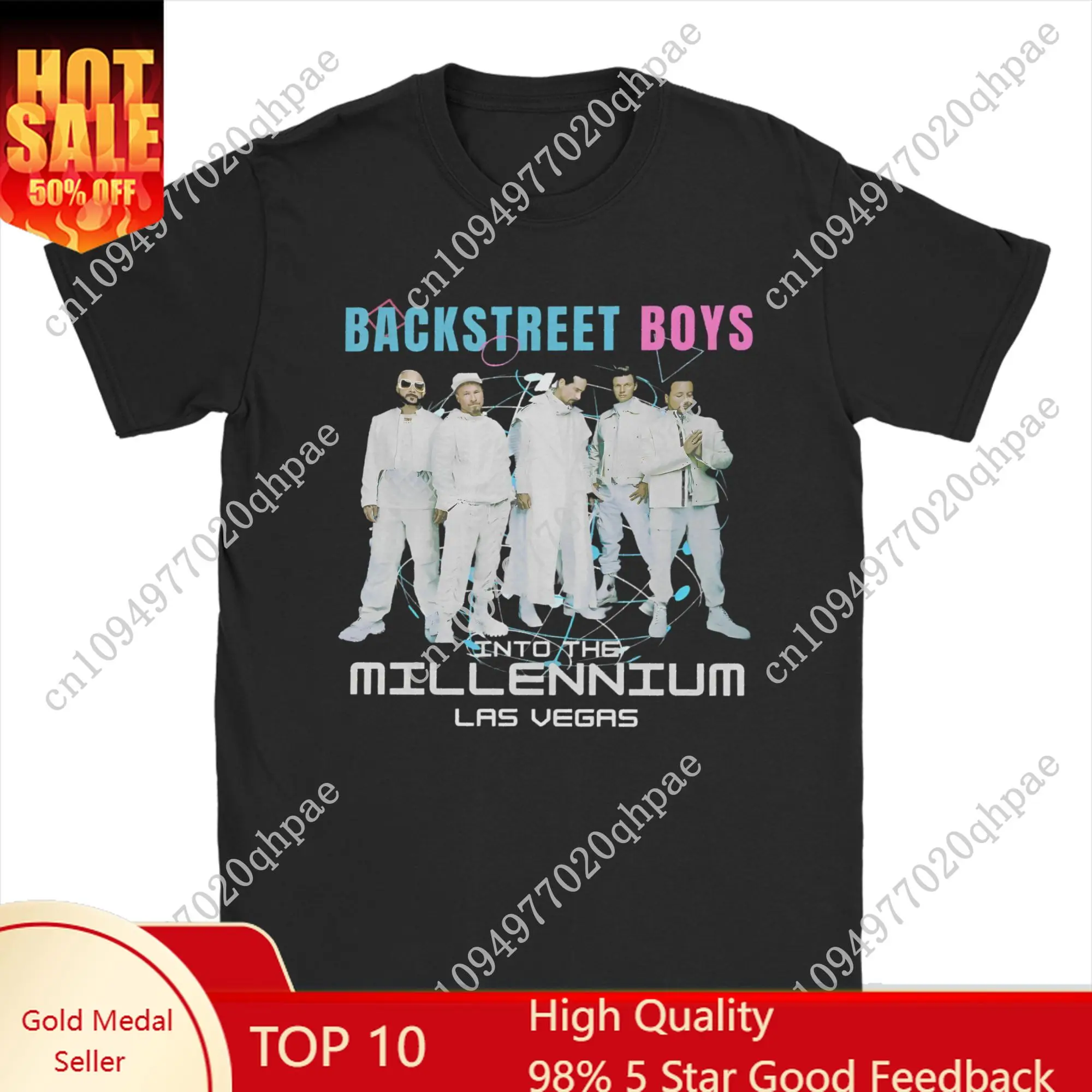

Backstreet Boys Millenniums Tour T-Shirt for Men Band Music Cotton Tees Round Neck Short Sleeve T Shirts Plus Size merchandise