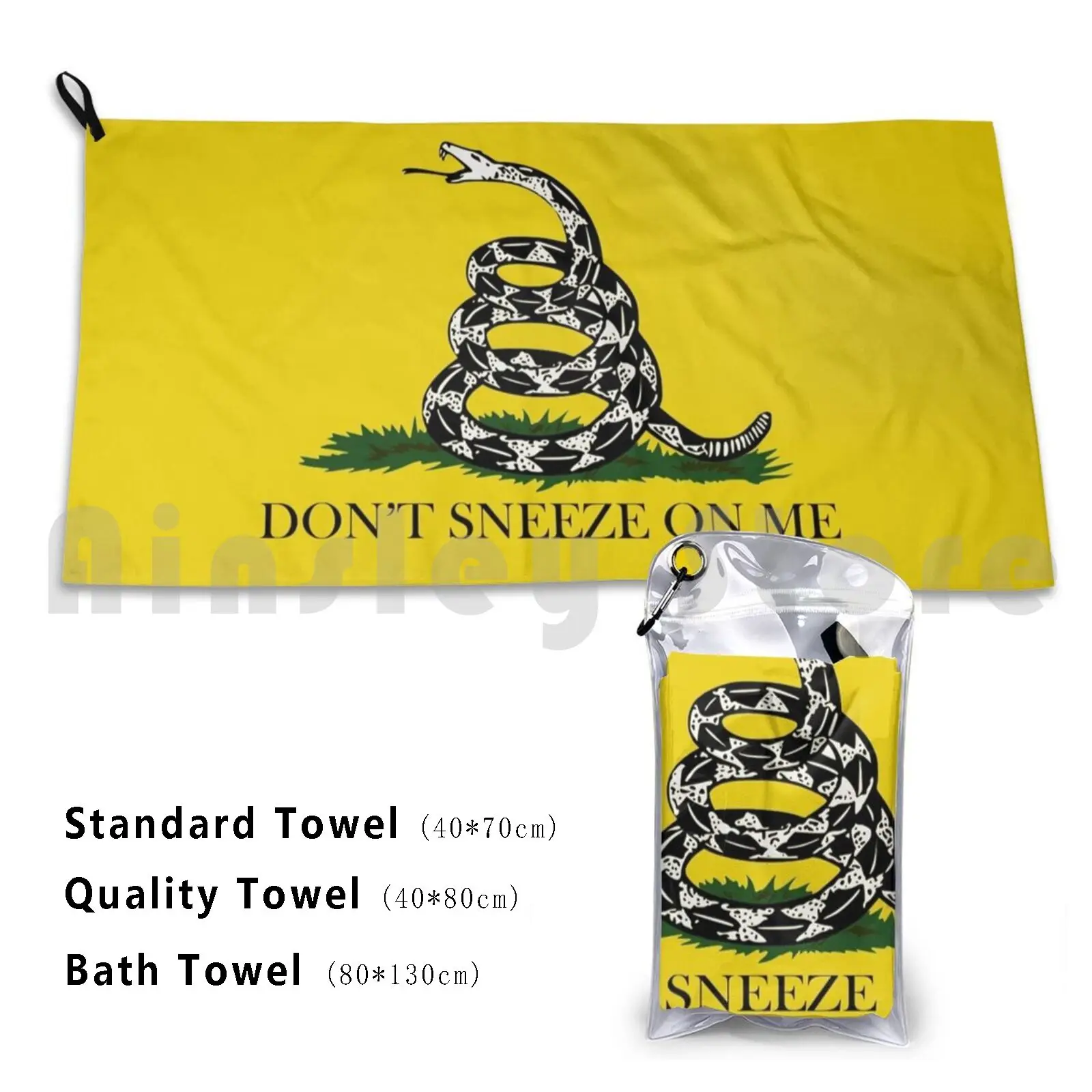 Serviette de bain Don't Sneeze On Me, coussin de plage, drapeau Cdc Gadsen, ne starter pas sur moi, liberté, santé publique, médias économiques
