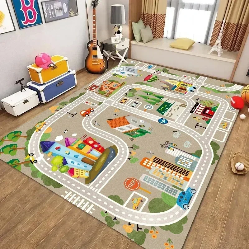 Baby Climbing Play Mat Car Traffic Track Map EVA Foam Game Mat Children\'s Puzzle Carpet Children\'s Educational Toys Gifts