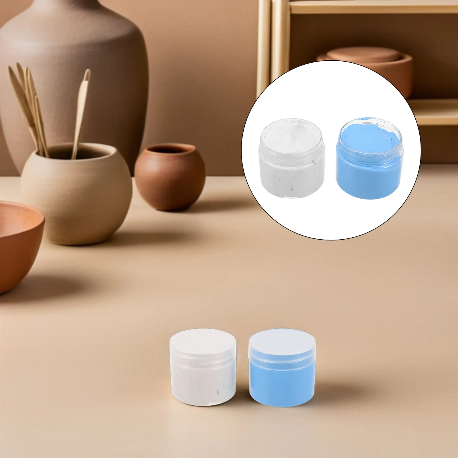 

2pcs Easy Molding Clay Silicone Mold Making Kit 1:1 Mixing For Diy Resin Soap Sculpture Molds Art Polymer Clay