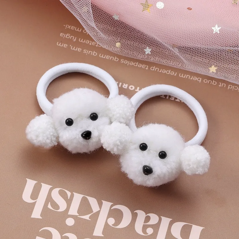 Bola de cabelo para bebê menina, cachorro bonito e coelho, bola de cabelo, corda doce do cabelo, acessórios do cabelo da princesa, corda principal, 2P