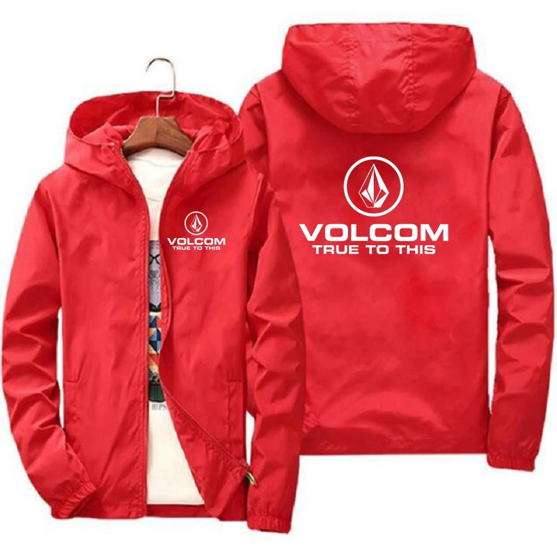 Męska VOLCOM wiosna jesień Outdoor wysokiej jakości męska kurtka z filtrem przeciwsłonecznym sportowa górska wiatroszczelna z kapturem modna kurtka