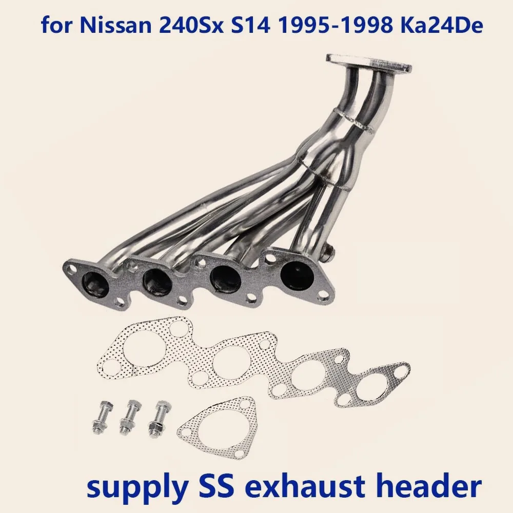 

Stainless Steel Exhaust Headers Manifold for Nissan 240SX S14 KA24DE 2.4L 1995 1996 1997 1998