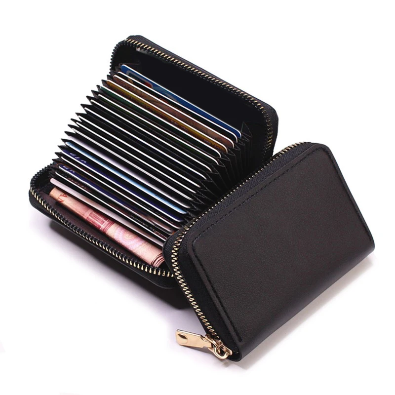 Business Card Holder Wallet Women/ Black/pink/blue/red Bank/ID/ Card Holder 20 Bits Card Wallet Case image 5