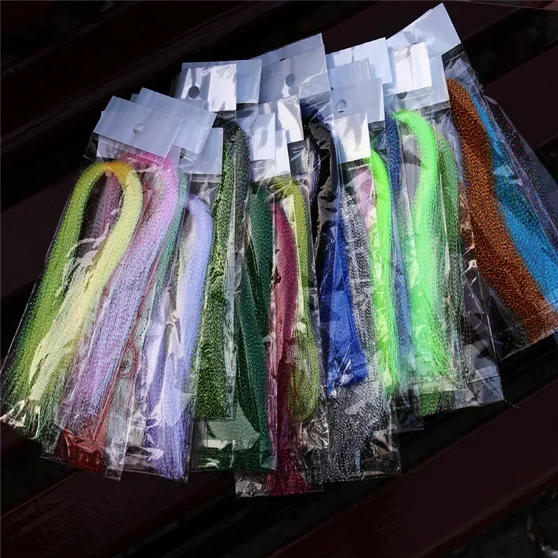 Artificial Bait Twisted Flashabou Tinsel Fly Fishing Tying Crystal Flash for Jig Hook Shinning Fishing Lure Making