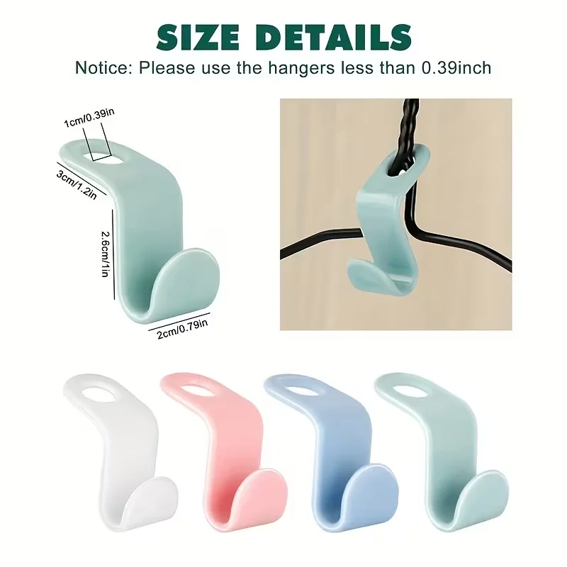 20 pcs Clothes Hanger Connector Hooks, Heavy-Duty Cascading Hanger Extenders, Space-Saving Closet Organizer Accessory