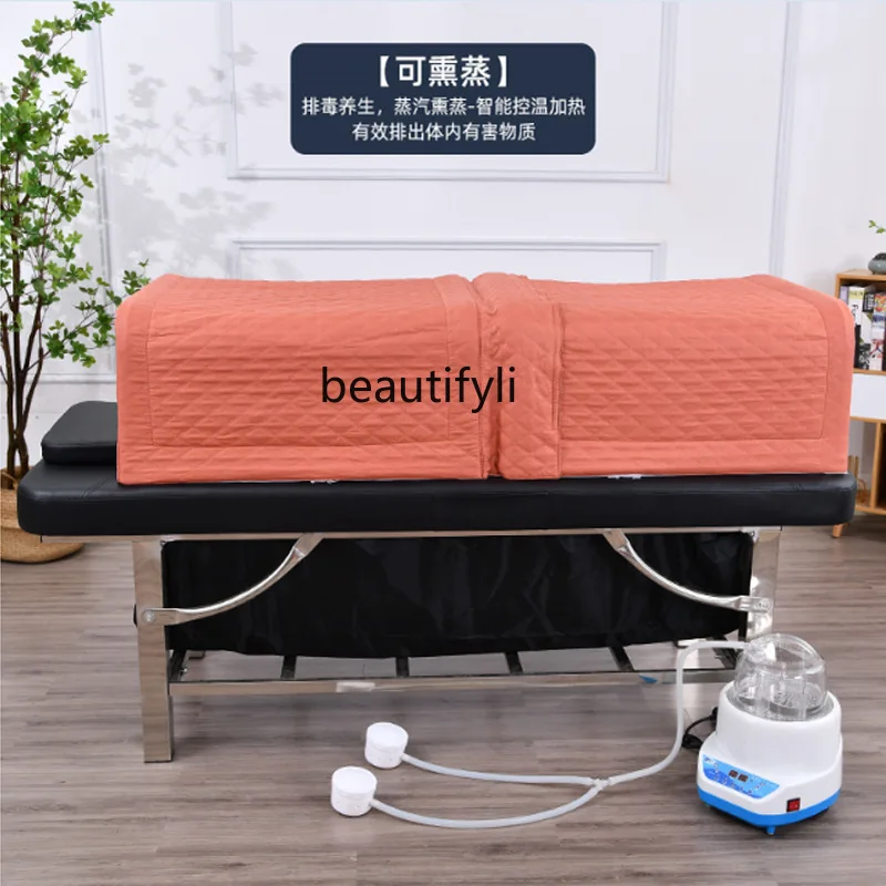 Chinese Medicine Steaming Bed Bamboo Plate Stainless Steel Steaming with Fumigation Cover Whole Body Steam Beauty Salon