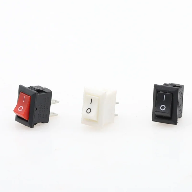 5/10/15Pcs Push Button Switch 10x15mm SPST 2Pin 3A 250V KCD11 Snap-in on/Off Rocker Switch 10MM*15MM Black Red and White