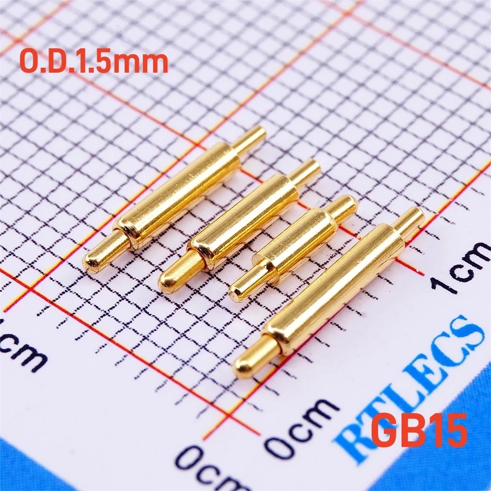 20 Pcs Pogo Pin Connector Discrete Heights to Choose Barrel 1.5MM Diameter Spring Loaded Probe Slim Type TH Board Solder