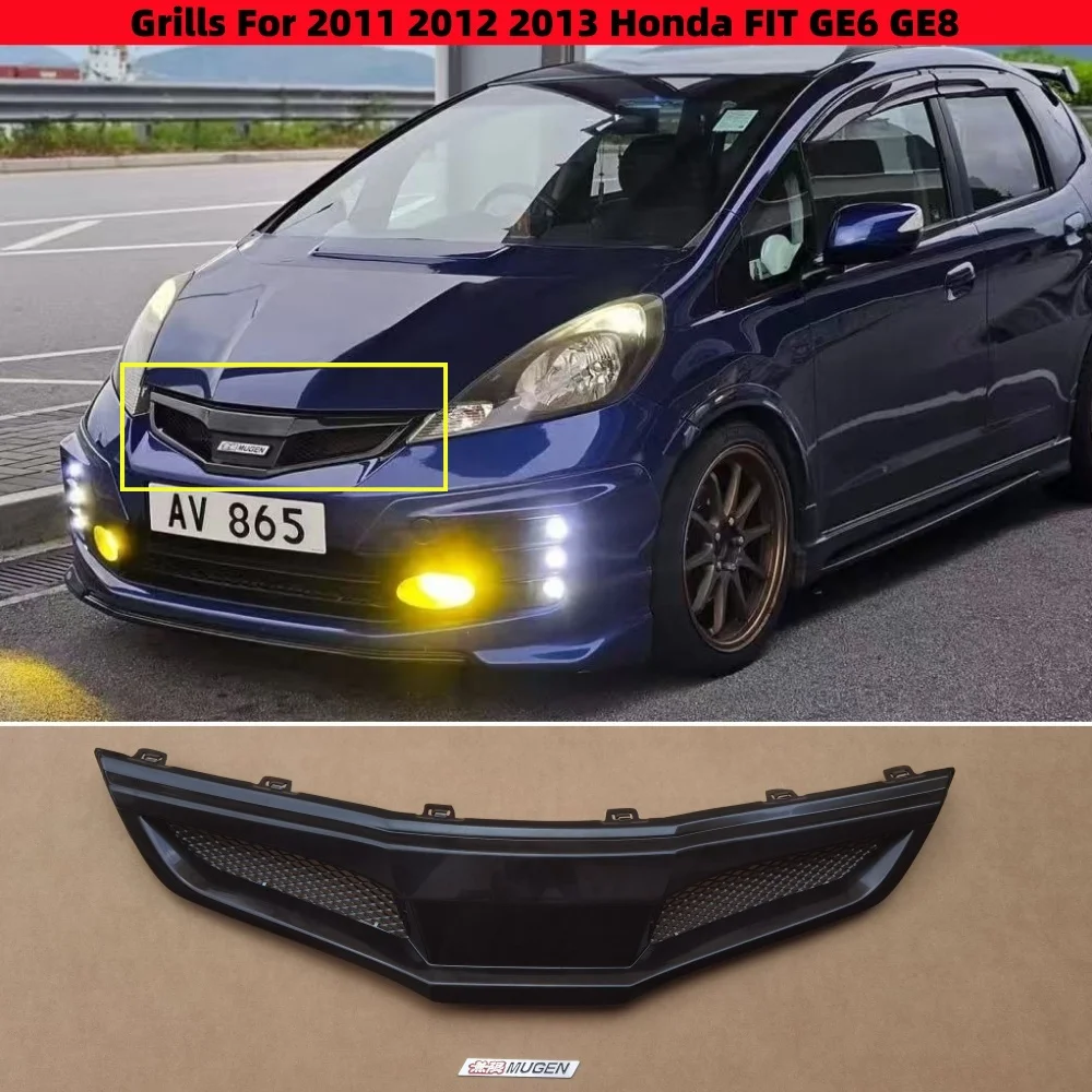 

Передняя решетка радиатора автомобиля для Honda FIT JAZZ 2010 2011 2012 2013, модифицированный новый стиль, сетка для бампера из полипропилена