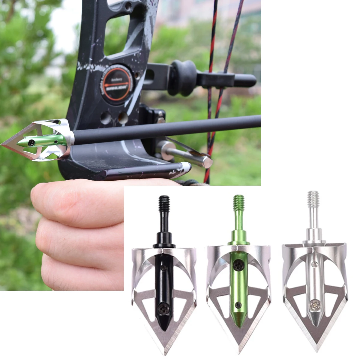 

3PCS Broadheads 100grain Arrowheads Tips for Archery Bow Target Outdoor Hunting