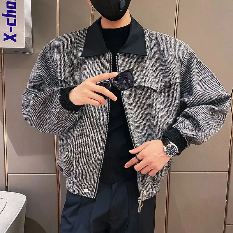 

Новая осенняя шерстяная куртка, повседневные мужские шерстяные пальто