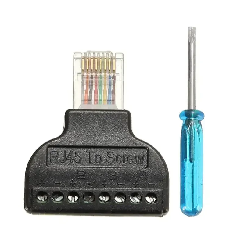 ESCAM 1 قطعة RJ45 إيثرنت ذكر إلى 8 دبوس AV محطة المسمار محول محول كتلة التوصيل CCTV الملحقات