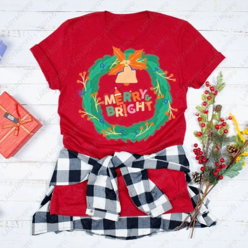 

Vintage Merry Christmas Bellwort Family Clothing Men Women Cotton Fashion Casual Hipster Tee New Year Xmas Festival Party Tshirt