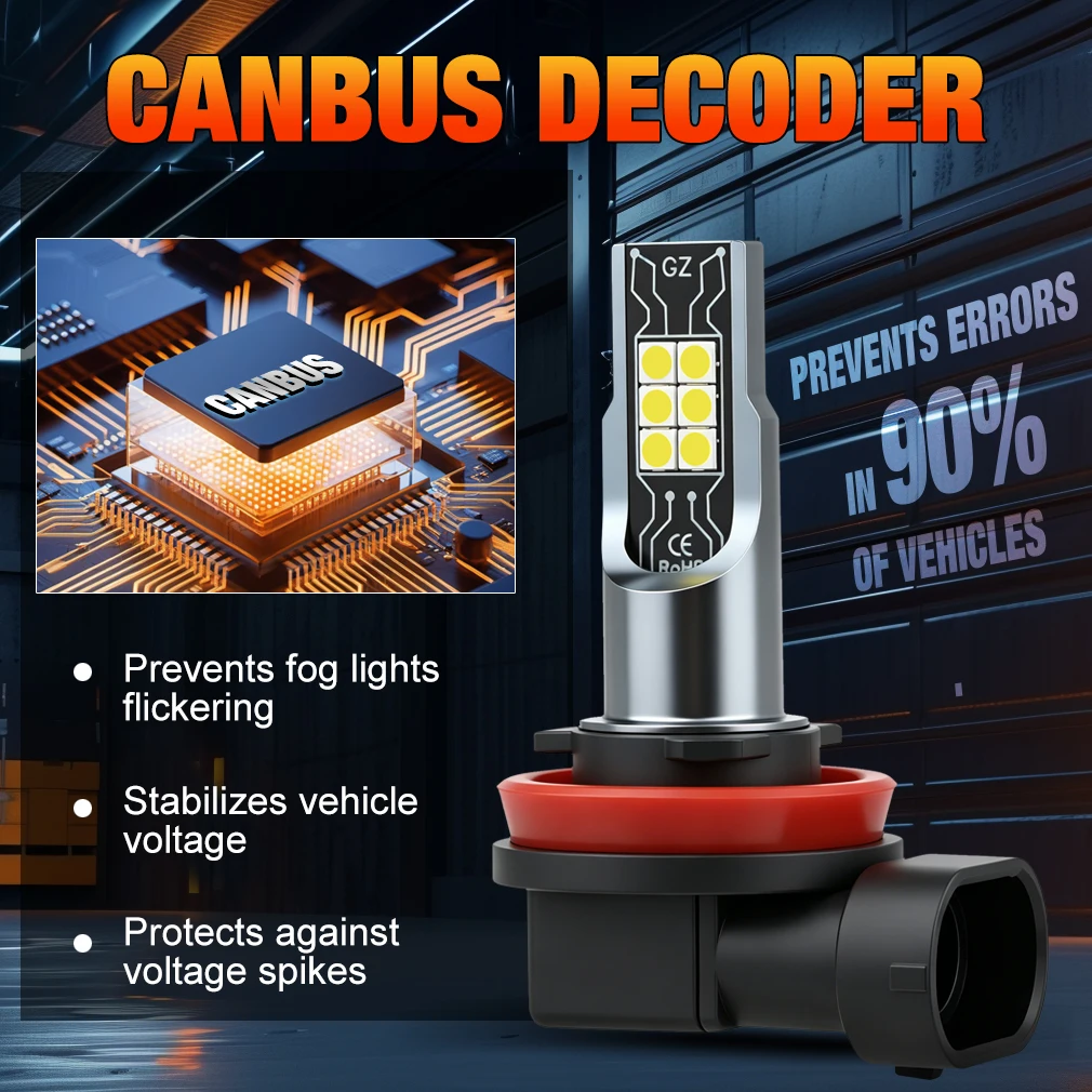 XSTORM 1/2 Stück H11 LED-Nebelscheinwerfer Glühbirnen Canbus Fehlerfrei 9005 HB3 9006 HB4 H7 H4 LED-Leuchten für Auto 30000LM 80W 12V – Detail 5
