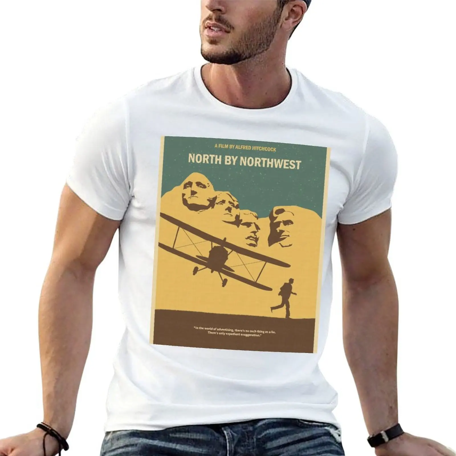 

North By Northwest 1959 Minimalist Movie Poster T-Shirt man t shirt heavy cotton t shirt man plain T-Shirt