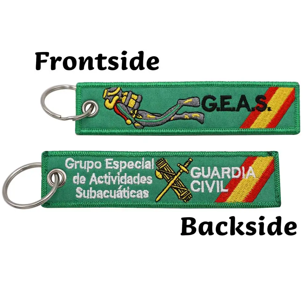 Spain Guardia Civil Embroidery Keychain with Keyring