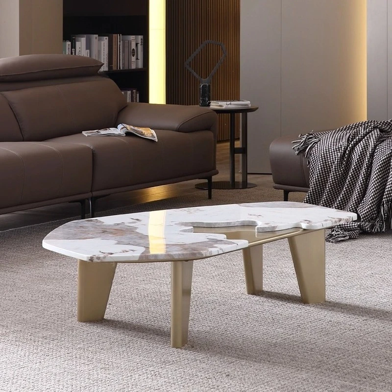 Minimalist solid wood coffee table Pandora marble creative home living room coffee table