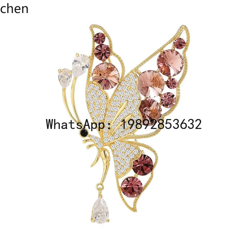 Luxury breaking cocoon into butterfly elegant brooch women's exquisite suit collar buckle small pin elegant temperament brooch