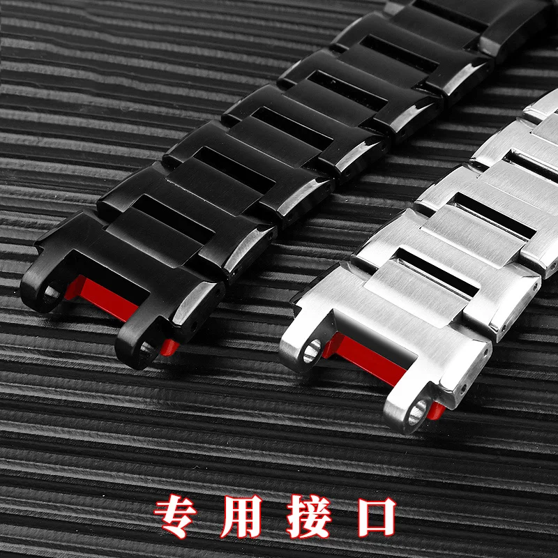 Silver Black Stainles Steel Watchband For Casio G-SHOCK MTG-B1000 Watchstrap Men\'s Steel Band