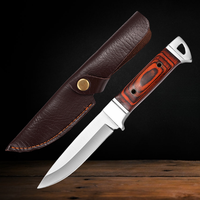 Outdoor Camping Practical Tactical Hunting Rescue Fruit Multi-purpose EDC Fruit Knife Color Wood Handle 4Cr13Mov Treatment