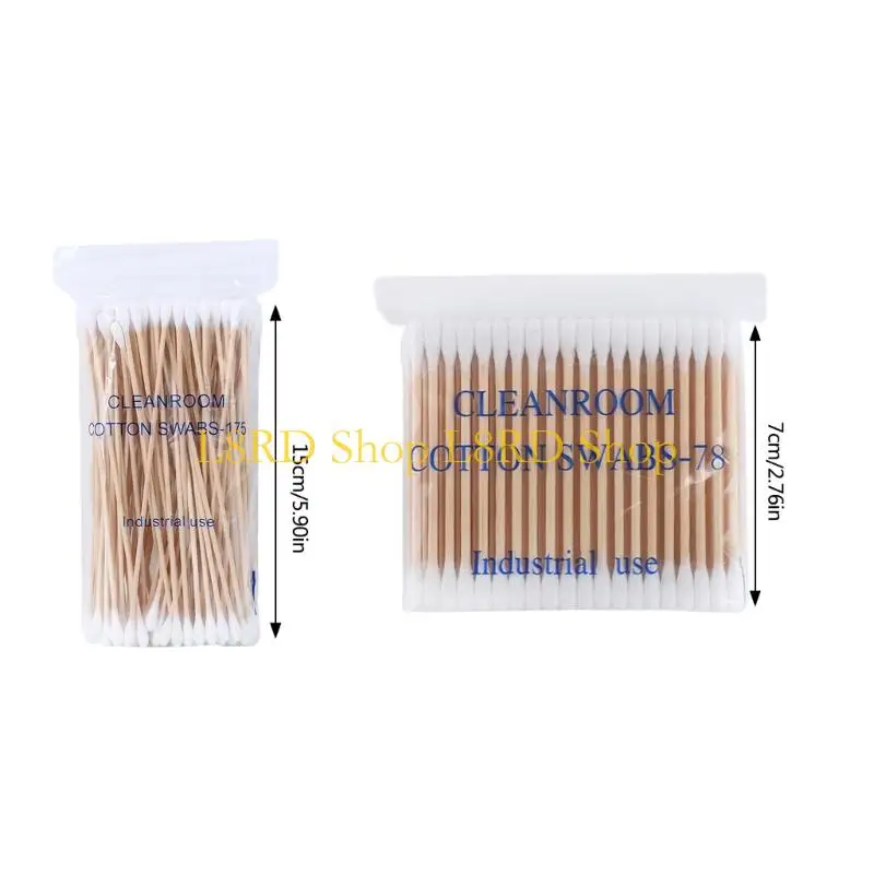 L8RD 100 pezzi cotone industriali cotone da 15 bastoncini legno e punte appuntite pulizia precisa e